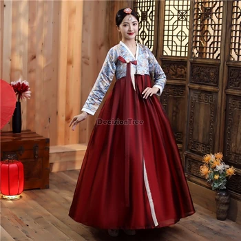 2023 традиционная корейская одежда для женщин, платье ханбок, древний костюм, ретро-придворное корейское сценическое платье для свадебных танцев