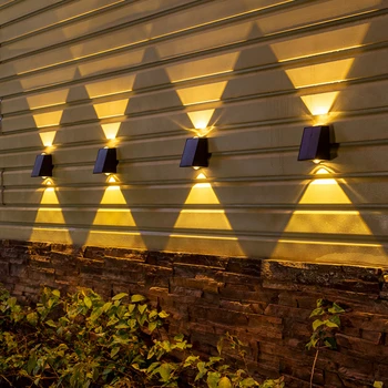 Новый солнечный прожектор Наружный водонепроницаемый дворовый светодиодный светильник для мытья стен Коридор Лестница настенный светильник