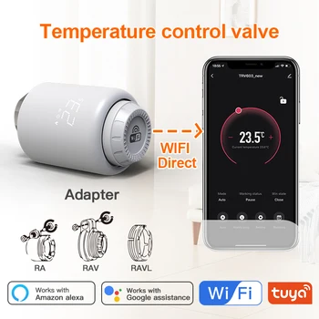 Tuya Smart Wifi Термостатический Клапан Головка Радиатора TRV Программируемый Цифровой Регулятор Температуры Alexa Google Home Голосовое Управление