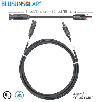 Удлинительный кабель BLUSUNSOLAR длиной 4 метра (13,12 фута), фотоэлектрический кабель 4 мм2 (12 AWG) стандарта TUV, партия = 8 шт