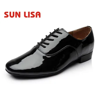 SUN LISA Великолепные мужские танцевальные туфли На квадратном каблуке Для Танго Сальсы, Современные туфли для латиноамериканских танцев, Черный/Белый