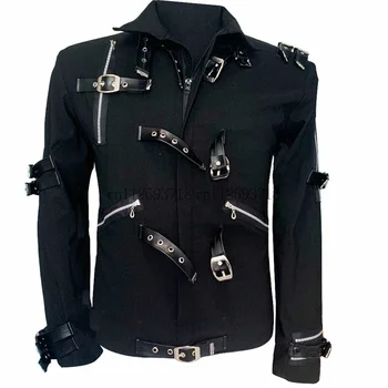 ПЛОХАЯ Концертная куртка Майкла Джексона с панк-Заклепками, Черная Верхняя Одежда