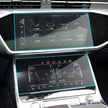 2 шт. защитная пленка для экрана Audi A6 A7 2019 2020, автомобильная мультимедийная система, сенсорный экран, защитная пленка из закаленного стекла 9H