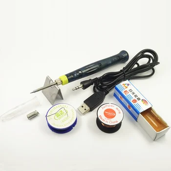 Электрические паяльники DGKS USB 6 шт. Набор инструментов Мини USB станция для пайки припоем, сварочный аппарат, подставка для нагревательных элементов, утюг для обжига
