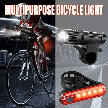 Комплект передних и задних фонарей для велосипеда, 4 режима, ультраяркая фара и привлекательный задний фонарь, комплекты освещения для безопасного езды на велосипеде