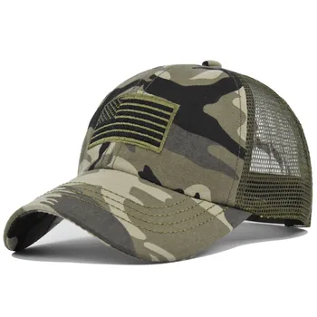 Камуфляжная бейсбольная кепка с американским флагом, Военная кепка Тактического оператора Армии США для стрельбы, охоты