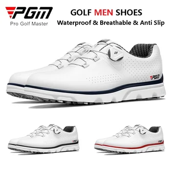 Мужская обувь для гольфа PGM, Мужские Водонепроницаемые Противоскользящие Кроссовки, Мужские Тренировочные туфли для гольфа с пряжкой, Кроссовки для отдыха из Микрофибры
