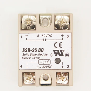 25DD SSR вход 3 ~ 32 В постоянного тока нагрузка 5 ~ 80 В постоянного тока однофазное твердотельное реле постоянного тока