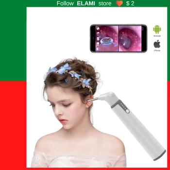 WIFI Визуальный Цифровой Отоскоп ELAMI Беспроводная Ушная Камера 3,9 мм для Мобильного телефона Iphone Android HD Инструмент Для Удаления Ушной серы