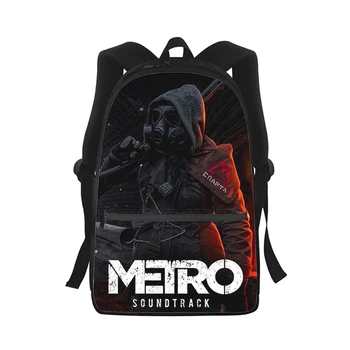 Metro Redux game, Мужской Женский рюкзак с 3D принтом, модная студенческая школьная сумка, рюкзак для ноутбука, Детская дорожная сумка через плечо