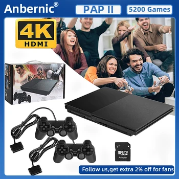 Семейная игровая консоль Anbernic PAP II, совместимая с 4K/HDMI, Встроенная в 5200 Ностальгических классических игр, Подключи и играй В подарок детям