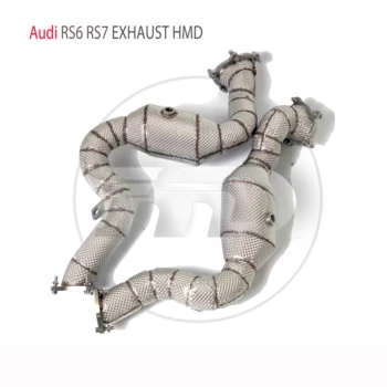 Выпускной коллектор HMD с Высоким Расходом, Водосточная Труба для Audi RS6 RS7 4.0T, Автомобильные Аксессуары С Каталитическим Коллектором Без Трубы Cat