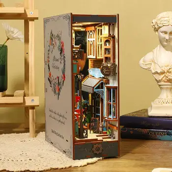 Образовательная Модель Книжного шкафа Sky City Music DIY Book Nook 3D Мебель для лофта 3D Украшение модели Книжного шкафа Holiday Sea Island