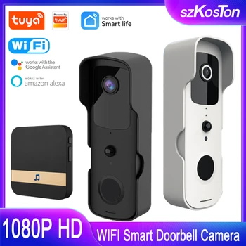 Tuya WIFI Видео Дверной Звонок Камера Открытый Беспроводной Дверной Звонок 1080P HD Водонепроницаемый Монитор Умный Дом Google Alexa Домофон Дверной Звонок