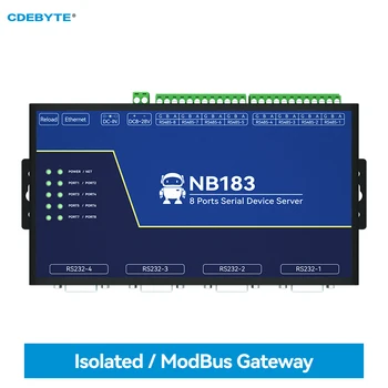8-канальный последовательный сервер RS485/232/422 к RJ45 ModBus RTU к TCP CDEBYTE NB183S Встроенный Сторожевой модуль MQTT/HTTP IOT