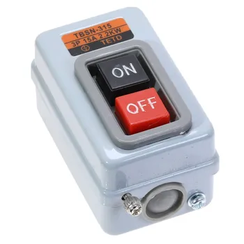 Кнопочный выключатель питания Трехфазный Пусковой выключатель питания AC 380V 15A 3P 2,2 кВт TBSN-315