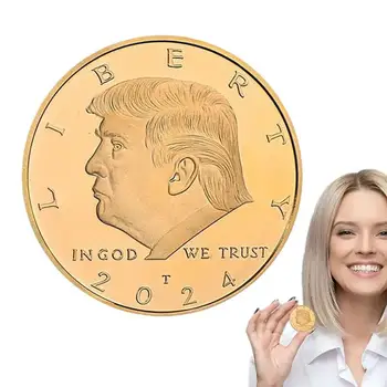 Новый 2024 Президент Америки Трамп Коллекция Памятных монет Ремесла Значок в Американском Стиле Украшение Дома Сувениры Монеты Подарок
