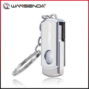 Wansenda Металлический USB Флэш-накопитель USB 2,0 Брелок для ключей Флеш-накопитель 128 ГБ 64 ГБ 32 ГБ 16 ГБ USB-накопитель из нержавеющей стали Memory Stick Флешка