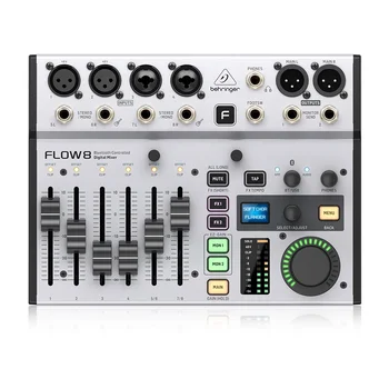 Мини-цифровой микшер Flow 8, Студийное оборудование, Мини-Звуковая карта Live Audio + Фантомное питание 48 В С 16 эффектами