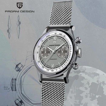 Роскошные кварцевые часы PAGANI DESIGN в стиле ретро для мужчин, спортивный хронограф, водонепроницаемые наручные часы из сапфирового стекла AR, новинка 2022 года, мужские часы