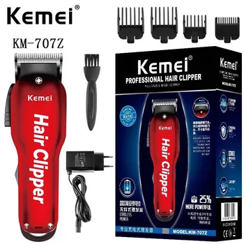 Перезаряжаемая электрическая машинка для стрижки волос kemei KM-707Z, триммер для волос, мощный салонный профессиональный триммер