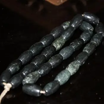 Китай Тибет Культура Хуншань Природный метеорит Железный Камень Резное украшение Талисман Кулон Ожерелье Браслет Deco Bead