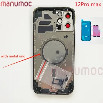 Задняя дверь Шасси Для iPhone 12 Pro Max Задний корпус Крышка батарейного отсека со Средней рамкой Лоток для sim-карты