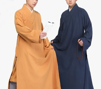 унисекс, 100% хлопок, буддийский халат шаолиньского монаха кунг-фу, халат для медитации в стиле дзен, буддийская униформа, костюмы, одежда черный/красный/синий