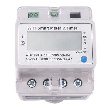 ATMS6004 Wi-Fi счетчик энергии на DIN-рейке, умный таймер, 4P Tuya, WIFI, пульт дистанционного управления