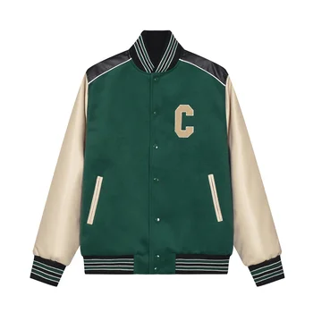 Новая модная куртка с буквой C, высококачественная бейсбольная куртка Унисекс в стиле колледжа, осенне-зимняя повседневная одежда