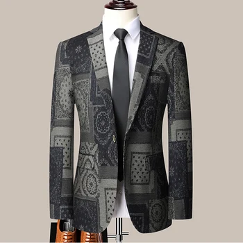 Мужской Блейзер 6XL, высококачественный деловой костюм, куртка, Элитная светская одежда, Свадебное платье для Певицы, Бутик мужской одежды