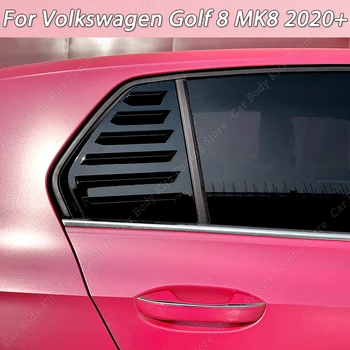 Для Volkswagen Golf 8 MK8 2020 + Глянцевые Черные Жалюзи на заднее боковое стекло, Вентиляционное отверстие, Совок, шторы, Отделка Жалюзи, Автомобильные Аксессуары