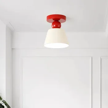Nordic LED Потолочные Светильники Cream Macaron Домашние Светильники Прихожая Гостиная Спальня Декоративное Эстетическое Освещение Светильники