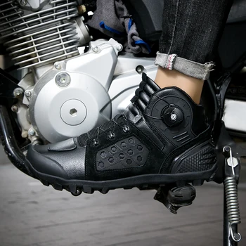 Новые Мотоциклетные ботинки Botas из мото-кожи, ботинки для мотокросса, гонок по бездорожью, Обувь для езды на мотоцикле, Мужские мотоботы