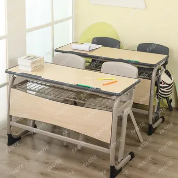 Стол для студентов, Утолщение, учебный стол для занятий в классе, обучение, раннее образование, Домашний Одноместный двухместный Большой детский письменный стол