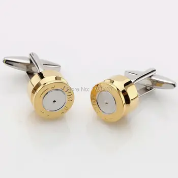 Мужские запонки Lepton Bullet Золотого цвета с пулевым дизайном, Запонки для мужчин, Свадебные Манжеты рубашки жениха, Запонка Relojes gemelos