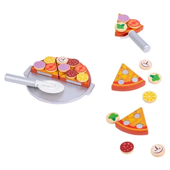 Когнитивные игрушки Pizza Chee Le, Режущая игрушка, Детская Бытовая Интерактивная деревянная еда для детей