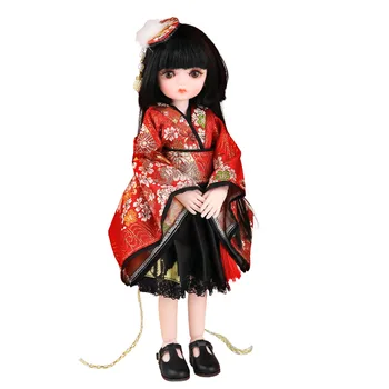 Новый набор кукол для девочек в Японском Кимоно 32 см, 1/6 Кукла Bjd с макияжем, Японская одежда, Костюм для девочек, аксессуары для игрушек