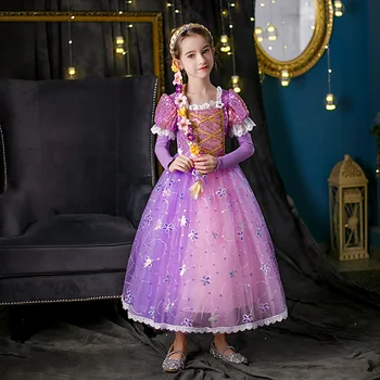 Платья Принцессы, Костюм для Косплея на Хэллоуин для девочек от 4 до 12 лет, Детская Рождественская вечеринка, Элегантные Маскировочные Платья