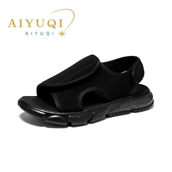 AIYUQI/ Мужские сандалии в Римском стиле 2023, Летние мужские Сандалии с открытым носком, Уличная Одежда, Дышащие Повседневные Сандалии на плоской Подошве Для Мужчин
