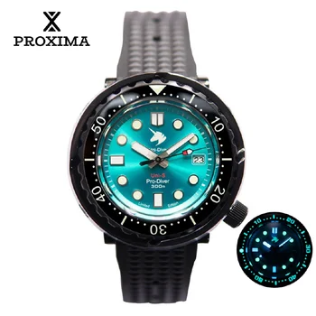 Proxima UD1682-LS Tuna Механические мужские часы для Дайвинга 300 м, наручные алюминиевые NH35, Механизм с Автоподзаводом, Классические Роскошные мужские часы