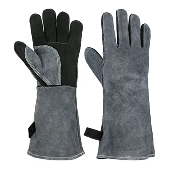 Рабочие кожаные перчатки для защиты от сварки для сварщика 1,3 мм, для кухонной плиты барбекю, устойчивые к тепловым проколам Перчатки для сварки