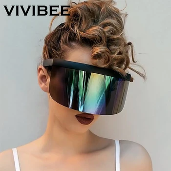 VIVIBEE Nicki Minaj Женские солнцезащитные очки с козырьком 2023 Трендовый продукт Mirror Fun Y2K Солнцезащитные очки UV400 Модные Оттенки