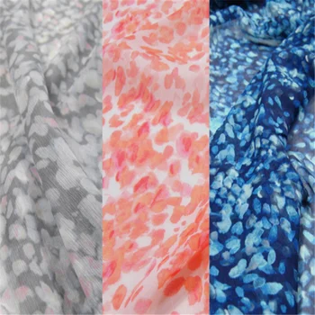 Три цвета новейшей замечательной дизайнерской шелковой ткани из креп-жоржета с хорошим материалом для платья
