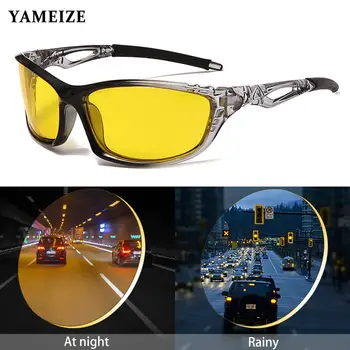 YAMEIZE Поляризованные очки ночного видения для вождения, модные спортивные солнцезащитные очки с антибликовым покрытием, очки для вождения, винтажные солнцезащитные очки Gafas