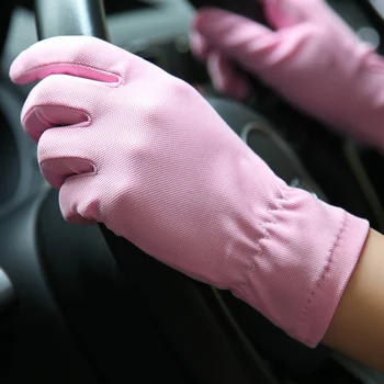 Перчатки для вождения, женские солнцезащитные перчатки, тонкие летние дышащие нескользящие Женские перчатки с пятью пальцами, сенсорный экран для указательного пальца SZ103W1