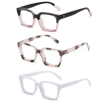 Квадратные очки с защитой от ультрафиолетовых синих лучей, модные однотонные очки в большой оправе из ПК, ультралегкие оптические очки в оправе для мужчин