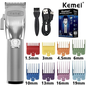 Перезаряжаемый Триммер для волос Kemei K32, Профессиональная Электрическая Беспроводная Регулируемая Машинка для стрижки Бороды, набор парикмахерских машинок для стрижки волос