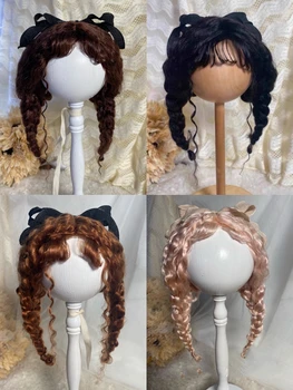 Кукольные парики для Blythe Qbaby из мохера, винтажные маленькие рулоны, локоны, 9-10 дюймов, Бесплатная доставка