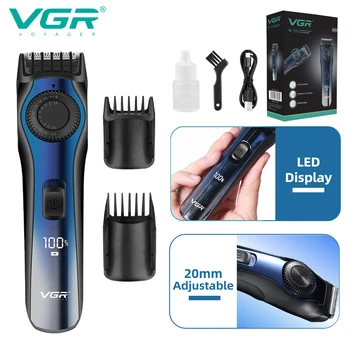 VGR Машинка для стрижки волос Профессиональный Триммер для волос Электрическая Машинка для стрижки Волос Перезаряжаемая Беспроводная Портативная машинка для стрижки волос для мужчин V-080